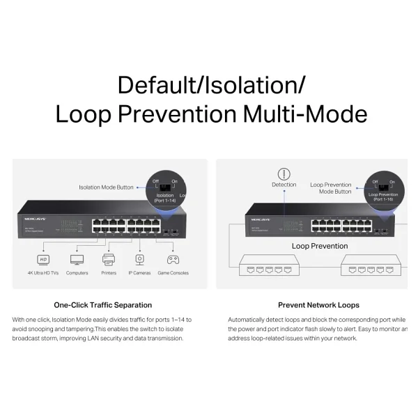 Mercusys MS116GS 16 Port 10/100/1000 Mbps Gigabit Switch - Görsel 9