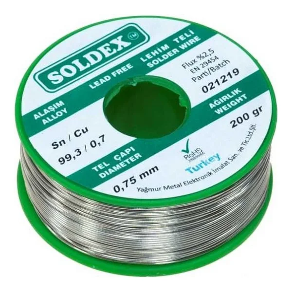 0.75MM 200gr Soldex Kurşunsuz Lehim Teli - Görsel 9