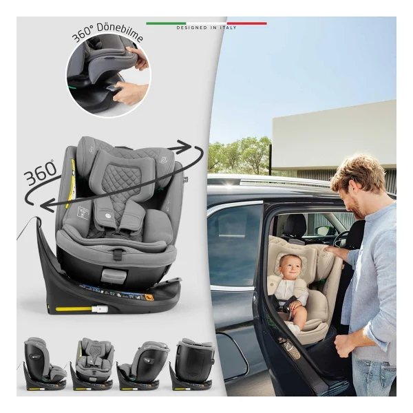 Elele Ritornofix I-Size 360° Dönebilen 0-36 kg Oto Koltuğu - Görsel 2