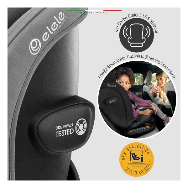Elele Ritornofix I-Size 360° Dönebilen 0-36 kg Oto Koltuğu - Görsel 4