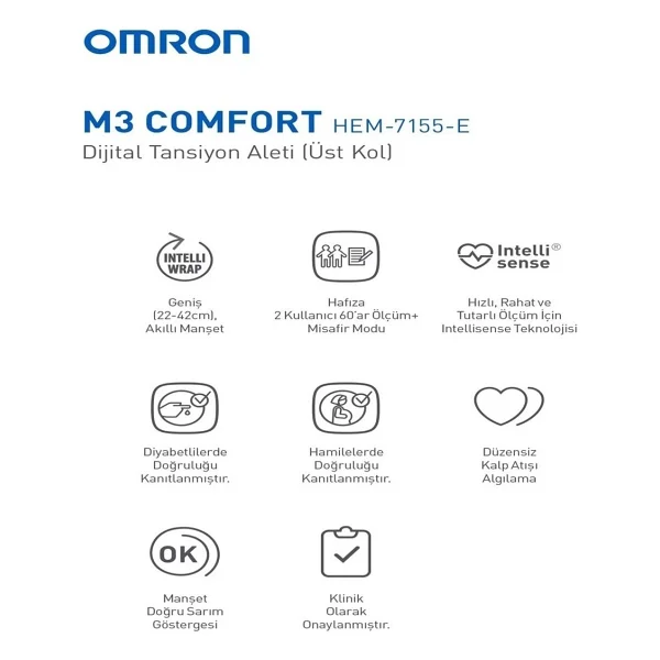 Omron M3 Comfort Afib Koldan Ölçer Dijital Tansiyon Aleti - Görsel 2