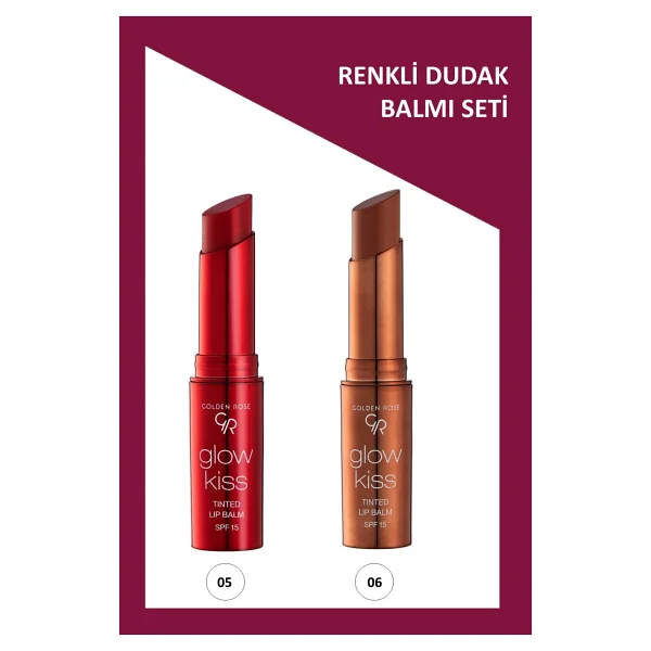 Golden Rose Glow Kiss No: 06 - No: 05 Renkli Dudak Nemlendirici Seti - Görsel 4