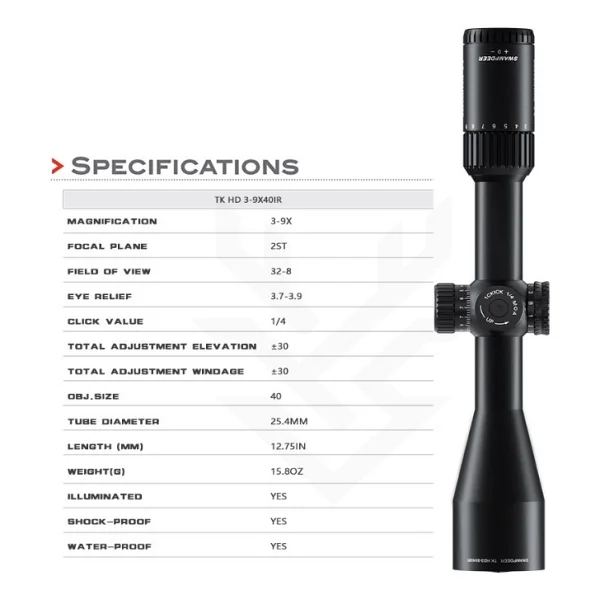 Swampdeer TD HD 3-9x40 IR T. Dürbünü - Görsel 5