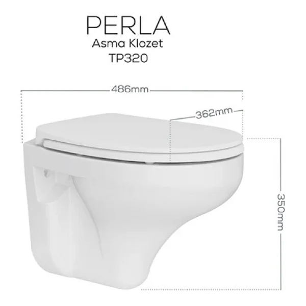 Creavit Perla TP320 Kapak Hariç Asma Klozet - Görsel 7