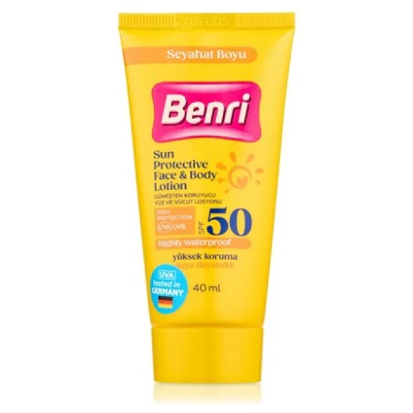 Benri Yüz Ve Vücut Güneş Koruyucu Losyon Spf 50 - Kompakt Boy, Yüksek Koruma, 40 Ml - Görsel 2