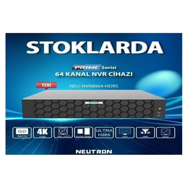 Neutron NEU-NVR8064-HDRS 64 Kanal NVR Kayıt Cihazı - Görsel 2