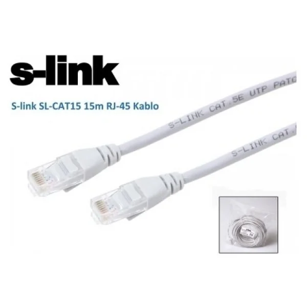 S-link SL-CAT15 UTP 15 m CAT5 Patch Kablo - Görsel 2