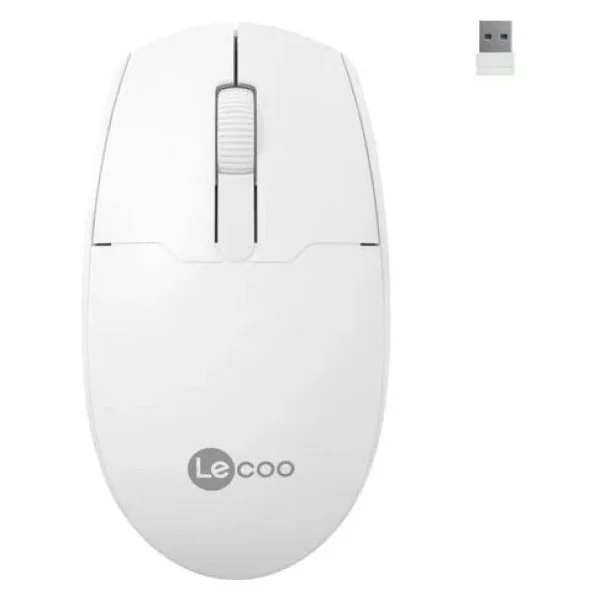Lenovo Lecoo WS204 Beyaz Ergonomik Optik Kablosuz Mouse - Görsel 2