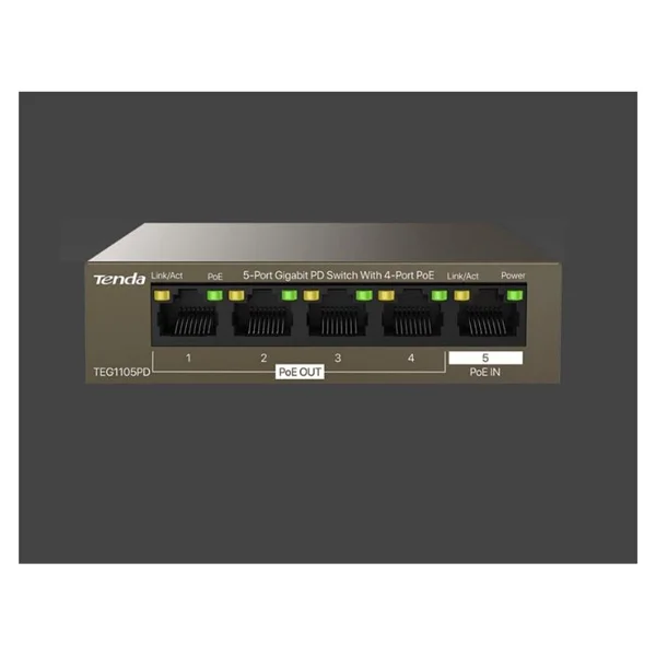 Tenda G0-5G-PoE 5PORT Gigabit Ethernet PoE Gateway/Router - Görsel 6