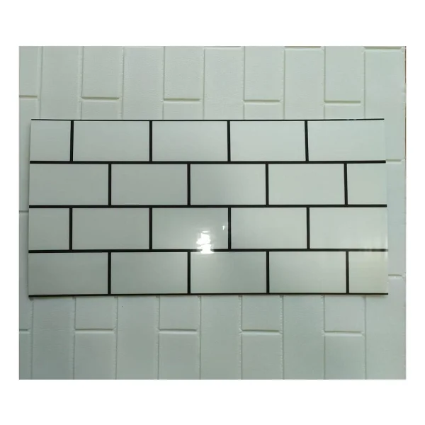 Renkli Duvarlar 60x30cm Shiny Beyaz Tuğla Desen Kendinden Yapışkanlı Karavan Prefabrik Banyo Wc Duvar Kaplama Paneli - Görsel 3