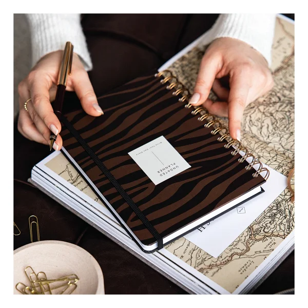 PAPERORA Spiralli Süresiz Planlayıcı Ajanda Kahverengi Zebra- 15x21 - Görsel 2