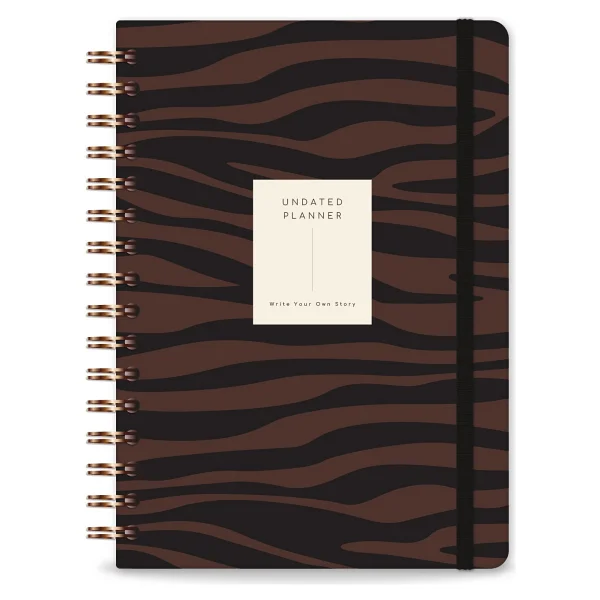 PAPERORA Spiralli Süresiz Planlayıcı Ajanda Kahverengi Zebra- 15x21 - Görsel 5