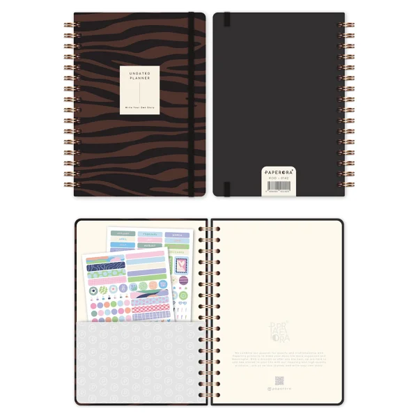 PAPERORA Spiralli Süresiz Planlayıcı Ajanda Kahverengi Zebra- 15x21 - Görsel 6