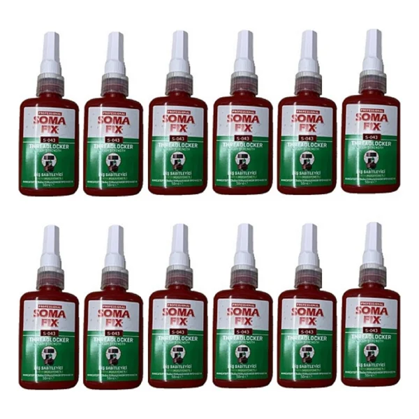 12 Adet Somafix 50 ml Civata Diş Sabitleyici Orta Mukavemetli Sökülebilir S043 - Görsel 4