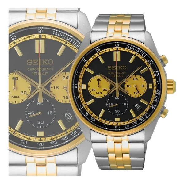 Seiko SSB430 Altın-Siyah Erkek Kol Saati - Görsel 3