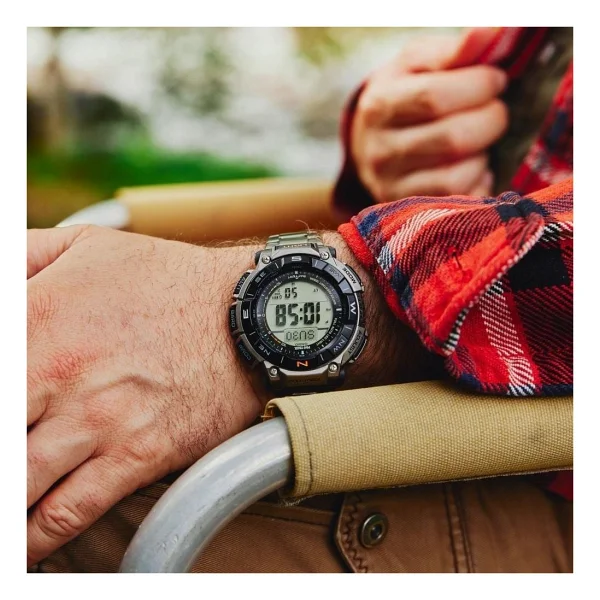Casio Pro-Trek PRG-340T-7DR Titanyum Kordon Erkek Kol Saati - Görsel 9