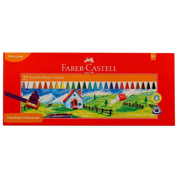 Faber-Castell 25'li Silinebilir Wax Crayon Mum Boya - Görsel 4