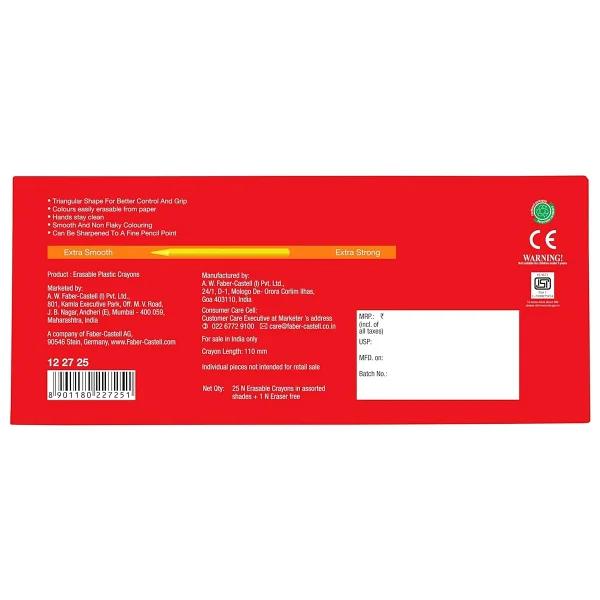 Faber-Castell 25'li Silinebilir Wax Crayon Mum Boya - Görsel 6