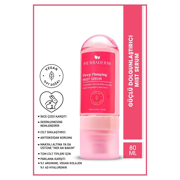 Herbaderm Güçlü Dolgunlaştırıcı Mist 80 ml Sprey Yüz Serumu - Görsel 4