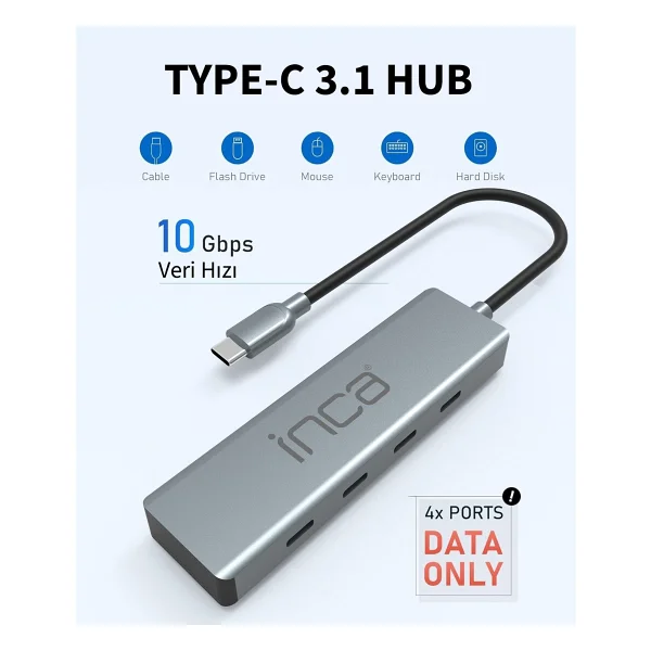 Inca ITPT-4TX Type-C USB Çoğaltıcı - Görsel 4