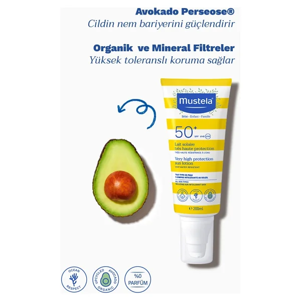 Mustela Çok Yüksek Koruma 200 ml 2 Adet 50 Faktör Güneş Losyonu - Görsel 6