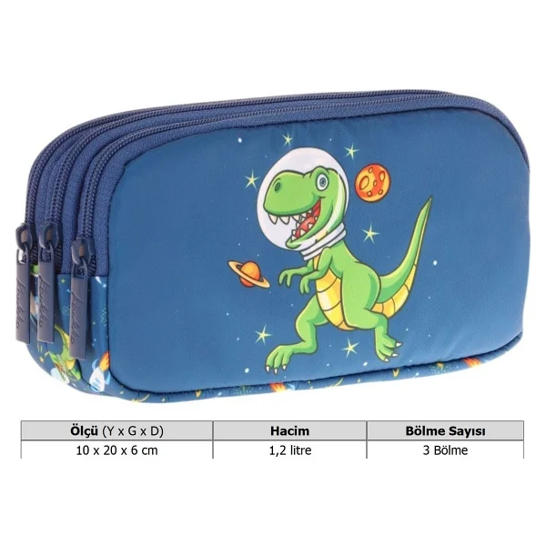 Kaukko L8252 Toys Dinosaur 3 Bölmeli Kalemlik - Görsel 4