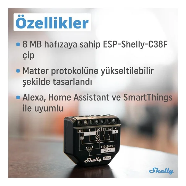 Shelly 2PM Gen3 Wi-Fi Akıllı Röle - Görsel 4