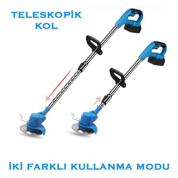Rowermax İbeltech Pro-S Çift Akülü Şarjlı Kenar Ot Çalı Çim Biçme Kesme Tırpan Makinesi - Görsel 2