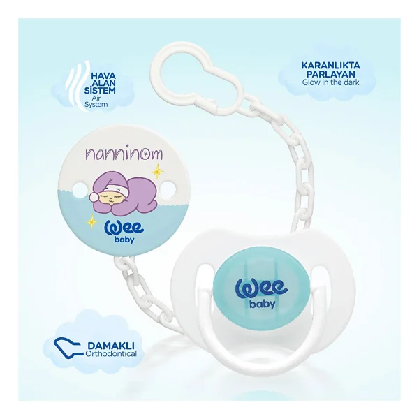 Wee Baby Nanninom Gece Emziği ve Emzik Askısı Seti - Görsel 6