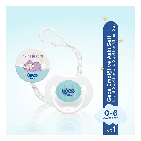 Wee Baby Nanninom Gece Emziği ve Emzik Askısı Seti - Görsel 7