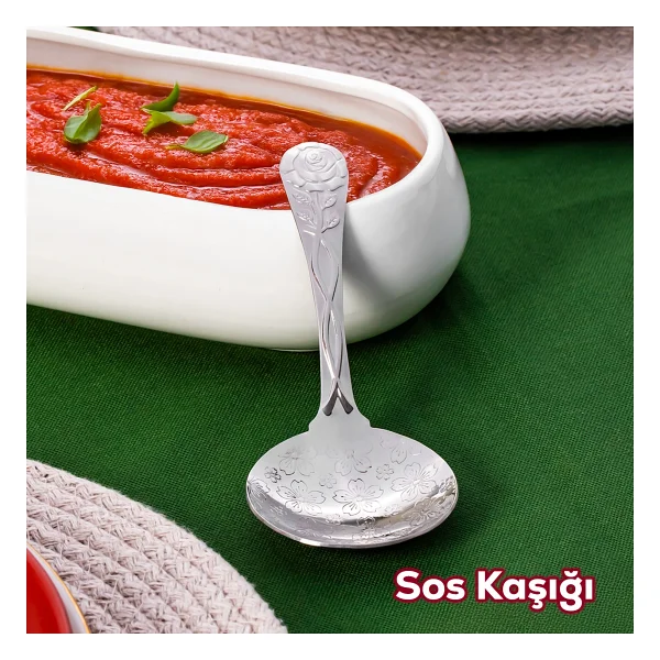 Porsima 5216 Metal Gümüş 2li Sos Kaşığı 13CM - Görsel 2