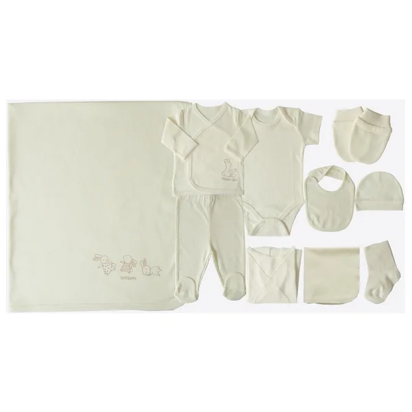 Kitikate Organik New Basic 10'lu Hastane Çıkış Seti Natural - 0 - 1 Ay - Naturel - Görsel 8