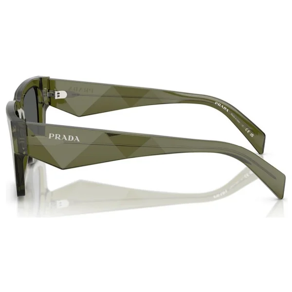 Prada PR A06S 25A40L Transparent Military-Dark Grey Erkek Güneş Gözlüğü - Görsel 2