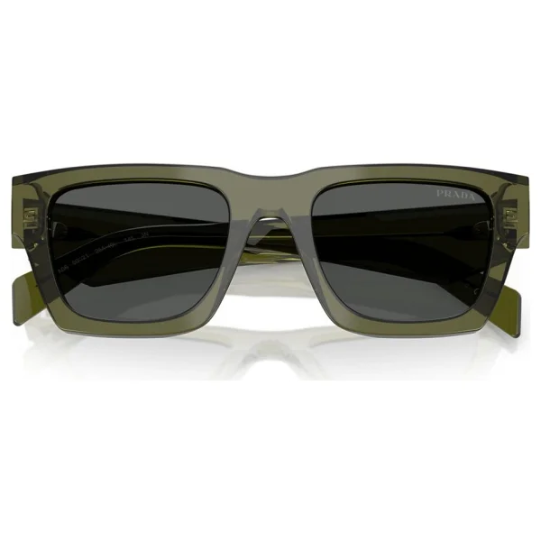 Prada PR A06S 25A40L Transparent Military-Dark Grey Erkek Güneş Gözlüğü - Görsel 5