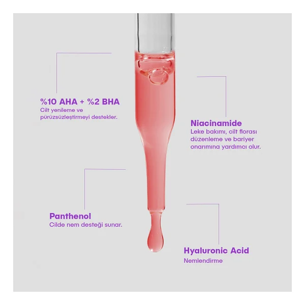 She Vec Red Of Love Cilt Tonu Eşitleyici Canlandırıcı Kırmızı Peeling Serum 30 ml - Görsel 3