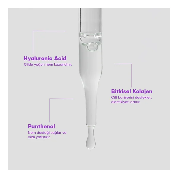 She Vec Hydra Back Baby Hyalüronik Asit B5 Vitamin Yüz Serumu 30 ml - Görsel 3