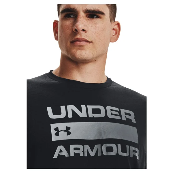 Under Armour Team Issue Wordmark 1329582-001 Siyah Kısa Kollu Bisiklet Yaka Erkek Tişört - Görsel 4