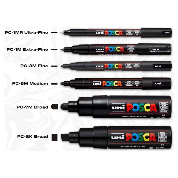 Uni-Ball Posca PC-1M 0.7 mm Mavi Marker Kalem - Görsel 2