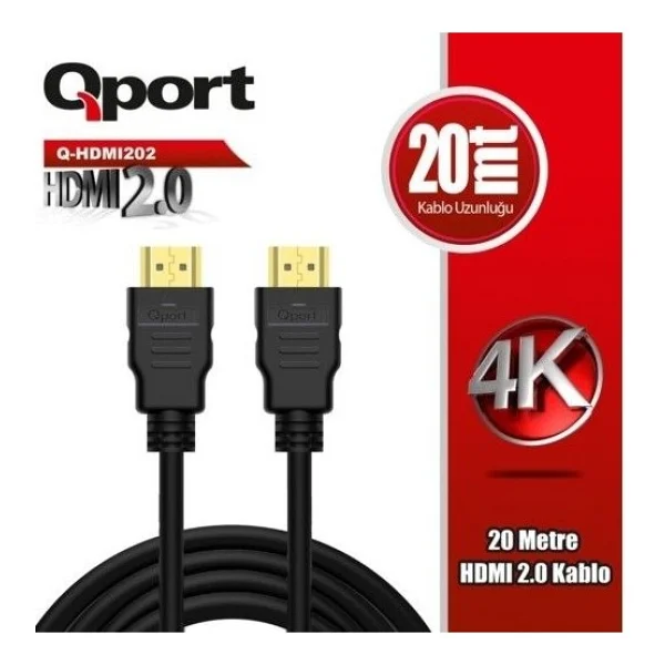 Qport Q-HDMI202 HDMI Kablo 20MT Ver2.0 Altın Uçlu 3D 4K - Görsel 3