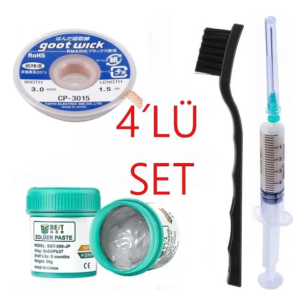 Krem Lehim Best Solder Paste 183°C SN63/PB37 50G Flux Lehim Toplama CP-3015 Lehim Emme Teli 3,0 mm XXL07 - Görsel 2