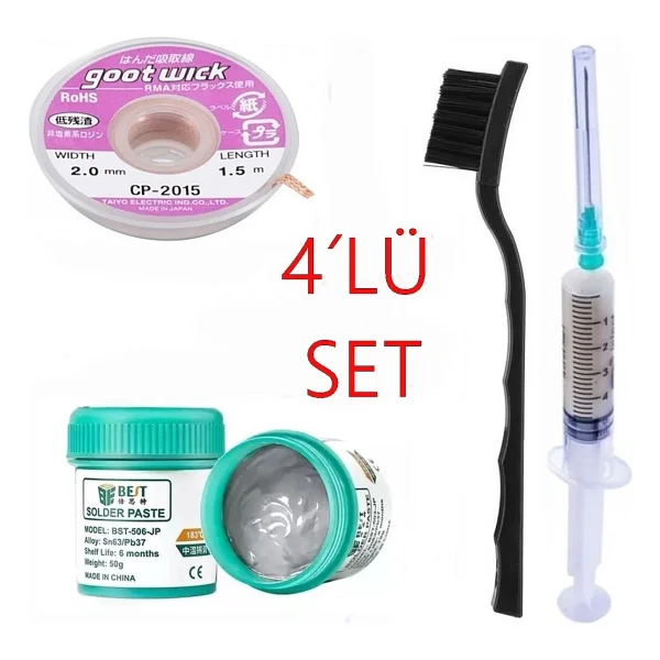 Krem Lehim Best Solder Paste 183°C SN63/PB37 42G Flux Lehim Toplama CP-2015 Lehim Emme Teli 2,0 mm XXL14 - Görsel 2