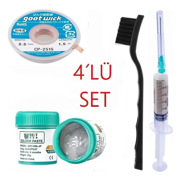 Krem Lehim Best Solder Paste 183°C SN63/PB37 50G Flux Lehim Toplama CP-2515 Lehim Emme Teli 2,5 mm XXL02 - Görsel 2