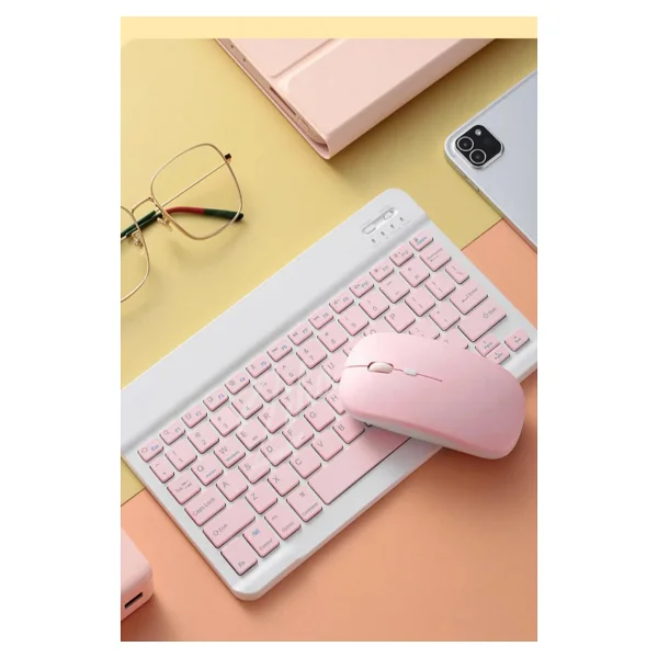 Xiaomi Pad 7 Uyumlu Bluetooth Klavye Mouse Set - Mor - Görsel 6