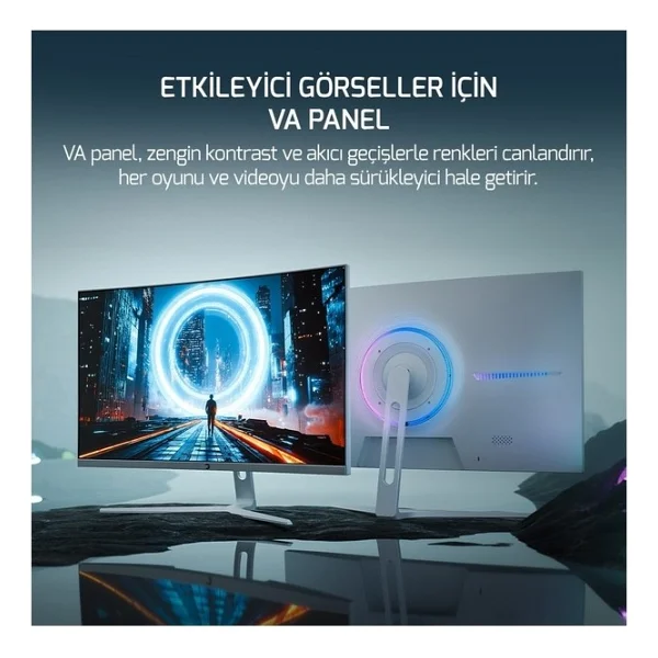 Gamepower Vivid V60 White 27" 0.5 ms Full HD Curved 240 Hz Oyuncu Monitörü - Görsel 5