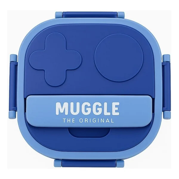 Muggle 500 ml Paslanmaz Çelik Yemek Kabı 3 Bölmeli Beslenme Kabı Lunch Box Yemek Termosu Sefer Tası - Mavi - Görsel 4