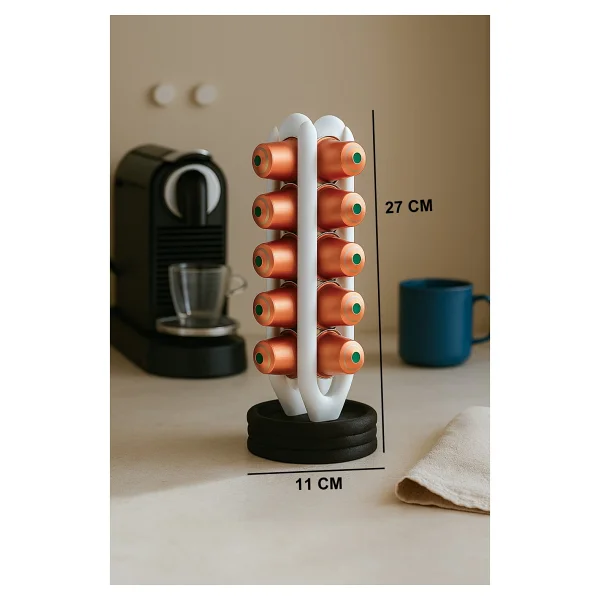 Nespresso Kahve Kapsül Standı Mutfak Kahve Köşesi Organizer Dekor - Siyah - Görsel 8