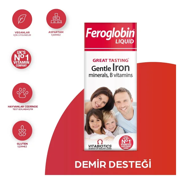 Vitabiotics Feroglobin Liquid 200 ml - Görsel 6