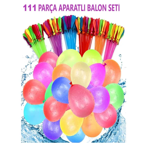 Hyd 111 Adet Oyuncak Aparatlı Su Balonu ve Su Balon Sihirbazı Su Oyunu Doldurma Aparatlı Parti Malzemesi - Görsel 4