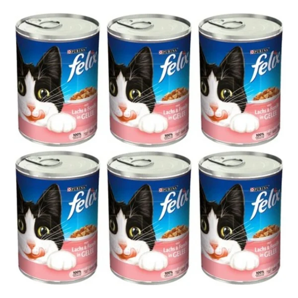 Felix Somon ve Alabalıklı 400 gr 6'lı Yetişkin Konserve Kedi Maması - Görsel 3