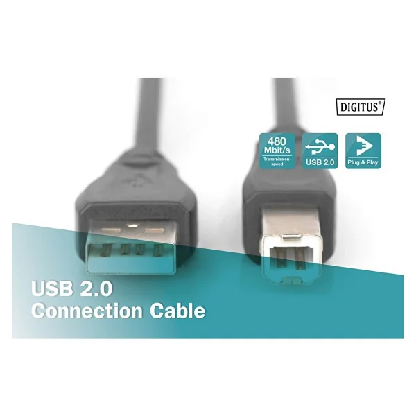 Digitus AK-300105-050-S 5 m USB 2.0 Yazıcı Kablosu - Görsel 2